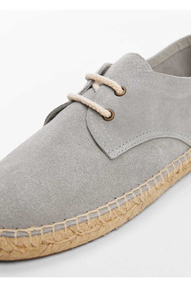 Bağcıklı süet espadril - 4