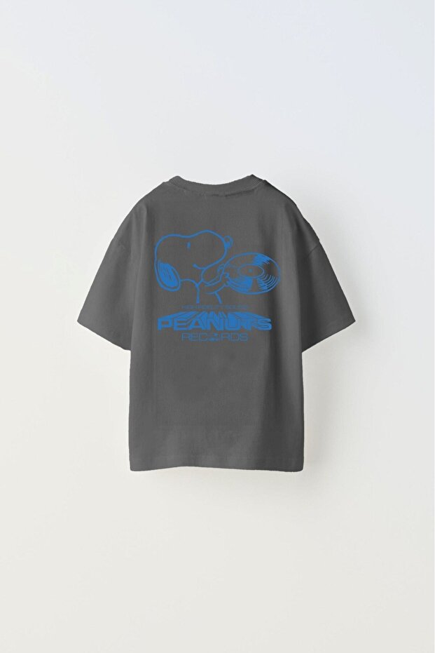 Peanuts Records Printed Smoked Girl's T-Shirt