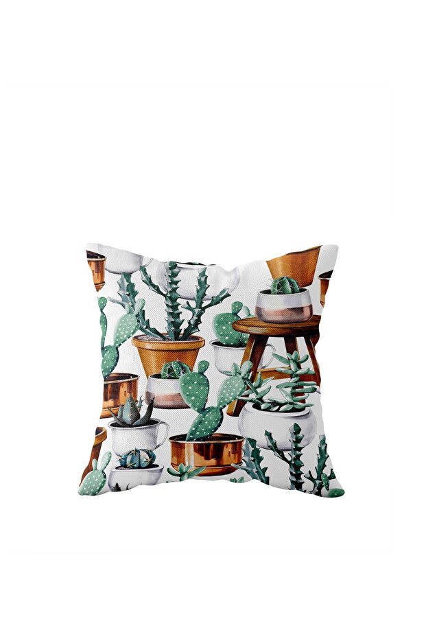 Cactus Patterned Single Sided Hidden Zipper Pillow Case Throw Pillow Sofa Pillow Case