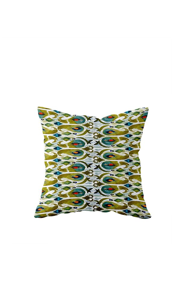 Green Ethnic Shawl Patterned Single Side Hidden Zipper Pillow Case Throw Pillow Sofa Pillow Case