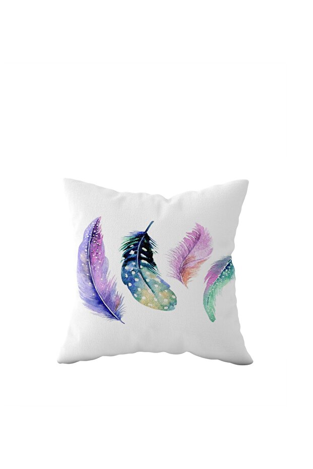 Feather Patterned Single Side Hidden Zipper Pillow Case Throw Pillow Sofa Pillow Case