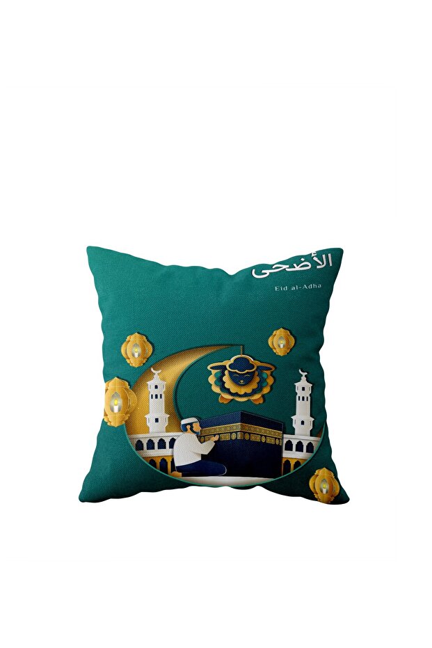 Ramadan Crescent Mosque Pattern Single Side Hidden Zipper Pillowcase Throw Pillow Sofa Pillowcase