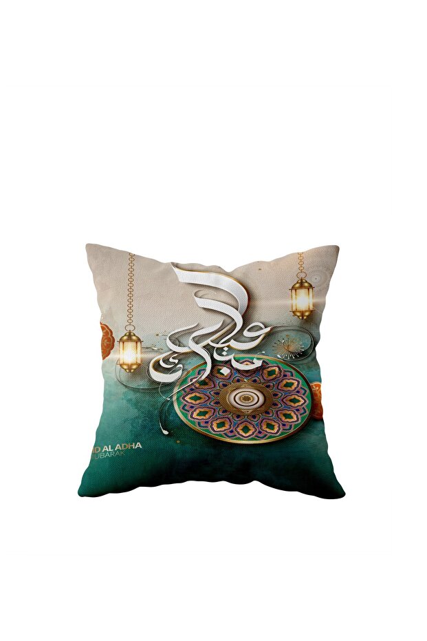 Ramadan Lantern Crescent Eid Mubarak Single Side Hidden Zipper Pillowcase Throw Pillow Seat Cushion Case