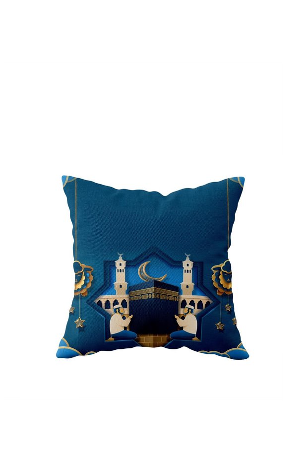 Ramadan Crescent Mosque Pattern Single Side Hidden Zipper Pillowcase Throw Pillow Sofa Pillowcase