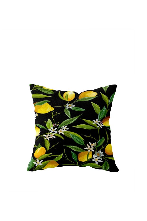 Black Lemon Single Side Hidden Zipper Pillowcase Throw Pillow Sofa Pillowcase
