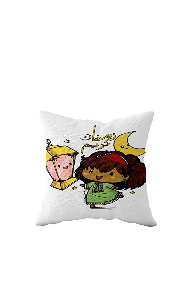 Ramadan Themed Single Side Hidden Zipper Pillow Case Throw Pillow Sofa Pillow Case for Kids