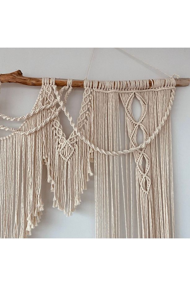 Makrome Nişan Konsepti Arka Fon Backdrop Tag Yatak Başı Perde Macrome Dal 180 Cm Uzunluk 2 Metr - 4
