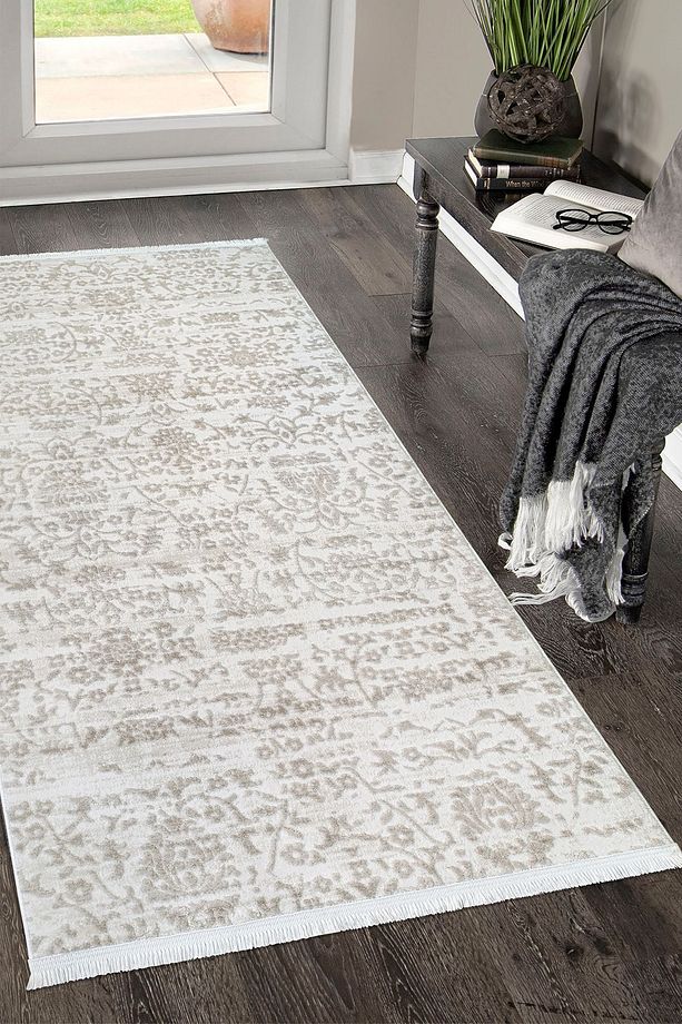 4252A KAHVE LİZBON Modern Desenli Halı Koridor Kesme Yolluk Yumuşak Doku  Dokuma Makine Halısı - 3
