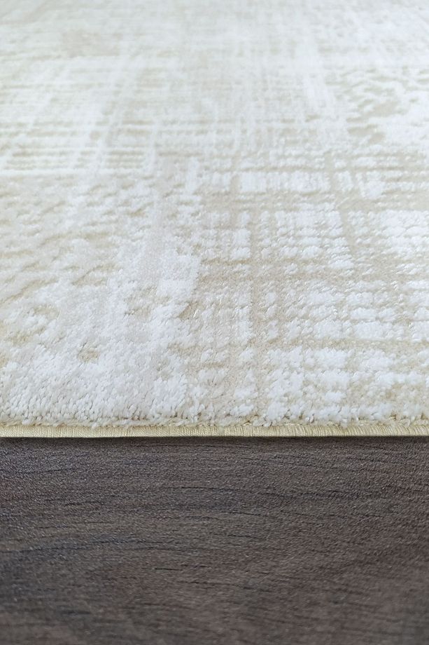 Modern Desenli Halı Koridor Kesme Yolluk Yumuşak Doku  Dokuma Makine Halısı 4568A BEJ HERA - 5