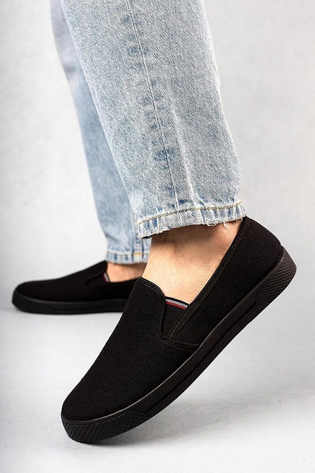 Siyah - Phantom - Dokuma Slip-on Erkek Ayakkabı - 1