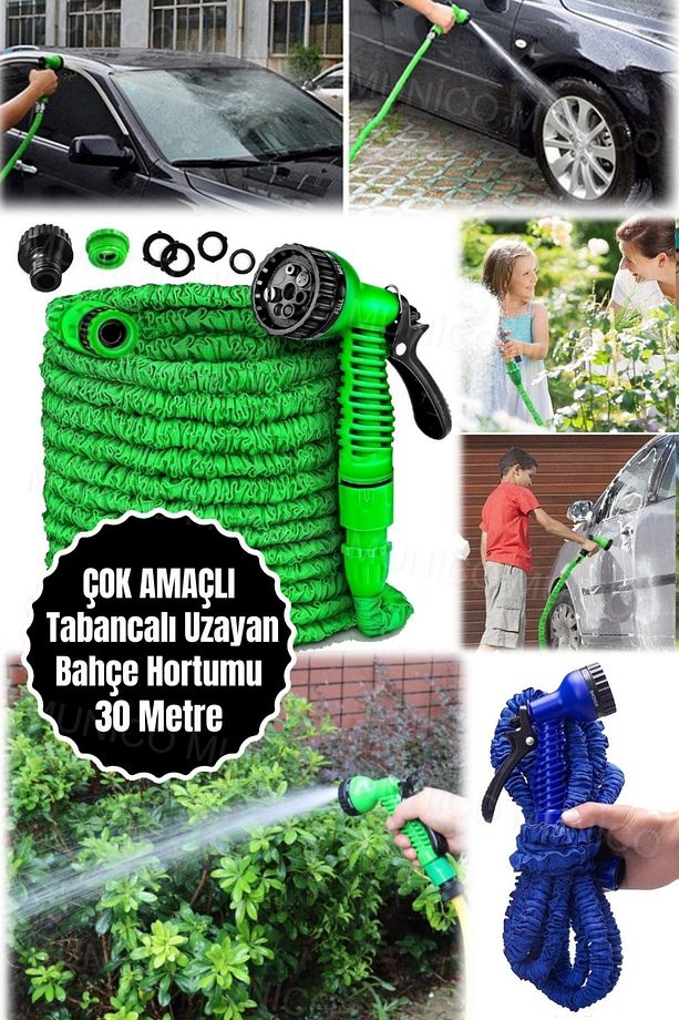 Çok Fonksiyonlu Esnek Bahçe Hortumu 30 Metre, 7 Püskürtme Modlu Yüksek Basınçlı Su Tabancası - 5