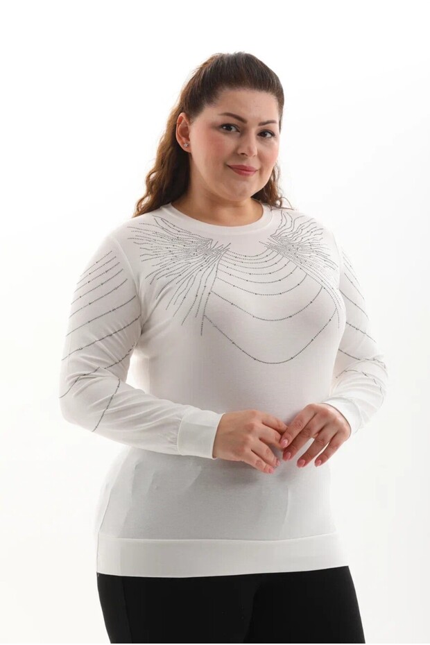 GÜNCÜOĞLU LONG SLEEVE SLEEVED SPORTY JERSEY JERSEY WITH RIBBED SLEEVES AND ROUND NECK.