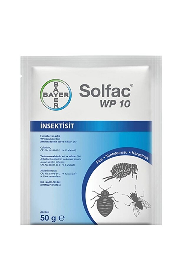 Solfac® Wp 10 - 50 gr Sinek Sivirisinek Hamam Böceği Pire Haşere İlacı - 1
