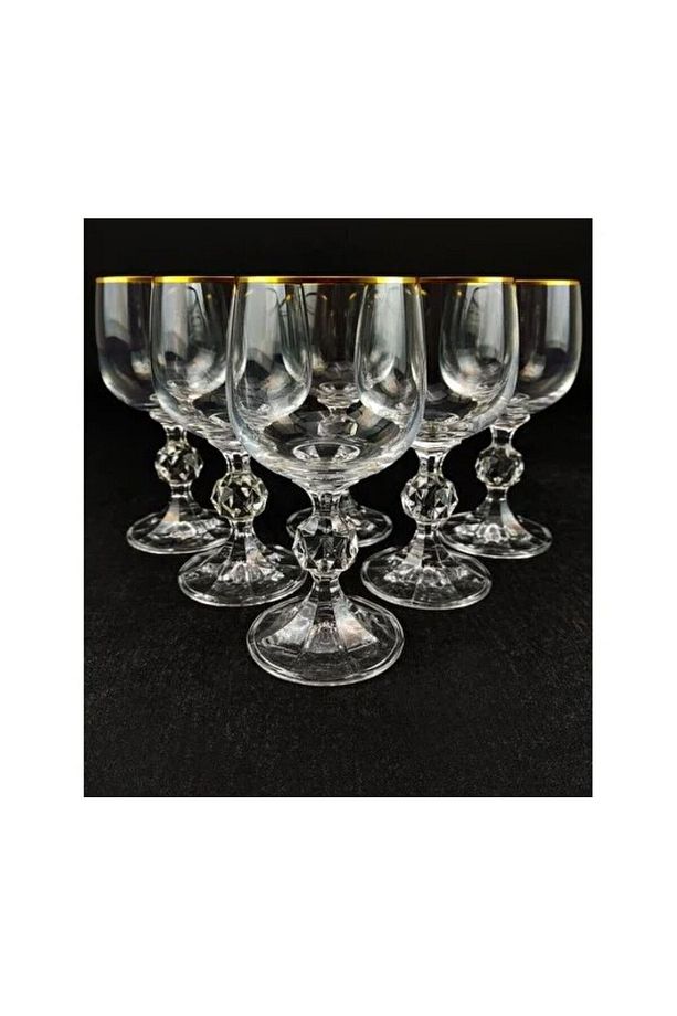 Claudia Bohemia Crystal 6'lı Kahve Yanı Su Bardak Kadeh Set 150 ml Sofra Mutfak Ev Lombardino - 4