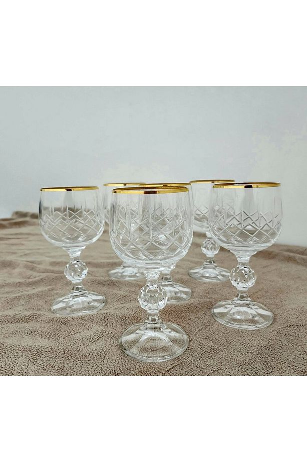 Claudia Bohemia Crystal 6'lı Kahve Yanı Su Bardak Kadeh Set 150 ml Sofra Mutfak Ev Lombardino - 7