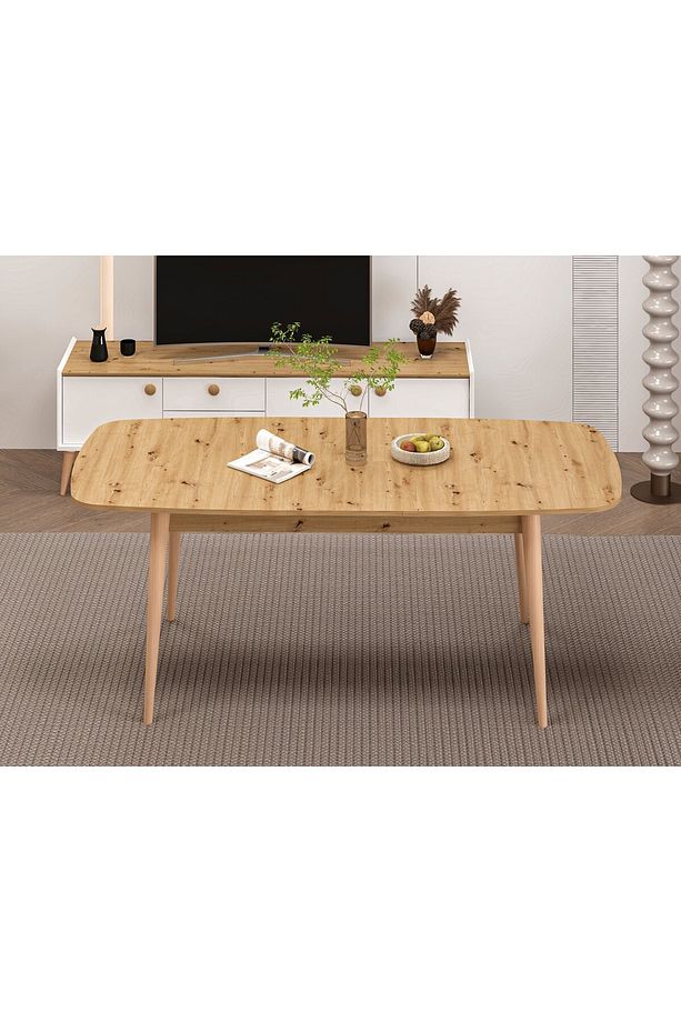 Mitra Yemek Masası - Artisan/Ahşap Ayak - 1