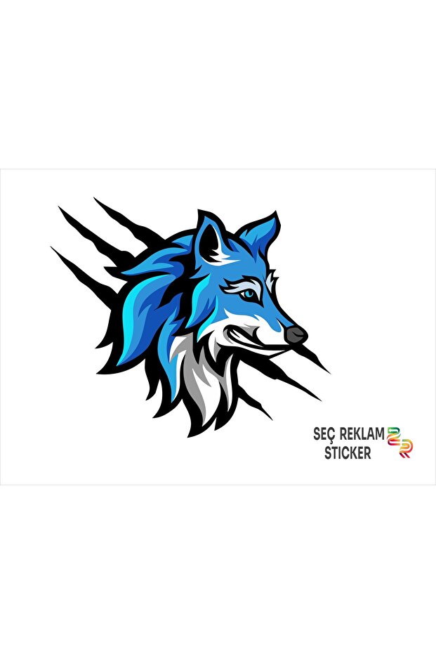 Blue Claw Wolf Sticker - Multi-Purpose - 1
