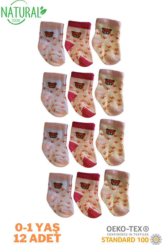 Baby Socks 0-1 Years, 12 Pack, Cotton