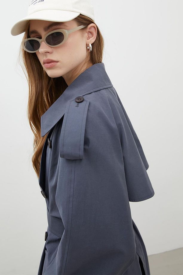 KOPENHAG OVERSIZE TRENÇKOT LACİVERT - 7