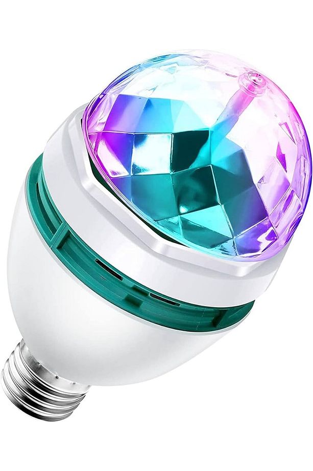 Renkli Led Döner Başlıklı Disko Topu Ampul Gece Lambası 3 Watt E27 Duylu Renkli Disco Ampul - 1