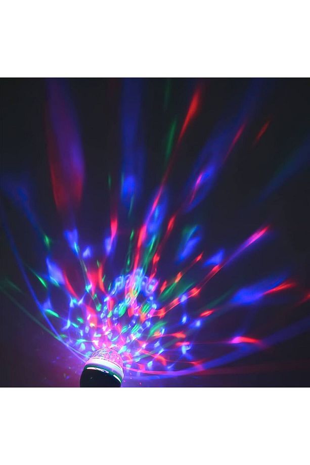 Renkli Led Döner Başlıklı Disko Topu Ampul Gece Lambası 3 Watt E27 Duylu Renkli Disco Ampul - 4