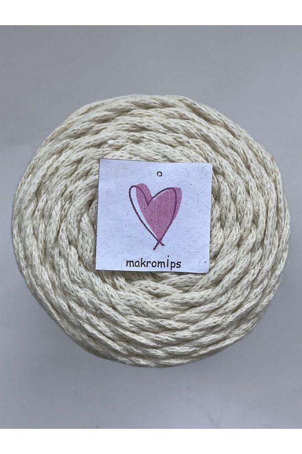 MAKROME İP (250gr-185m-2mm) PREMIUM PAMUK KOTON COTTON YUVARLAK HOBİ ÇANTA ÖRGÜ İPİ - 3