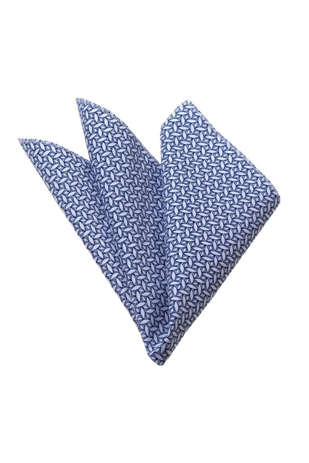 Blue Patterned Collar Handkerchief - 1