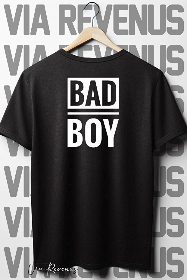Black Oversize Bad Boy T-shirt - Back Printed