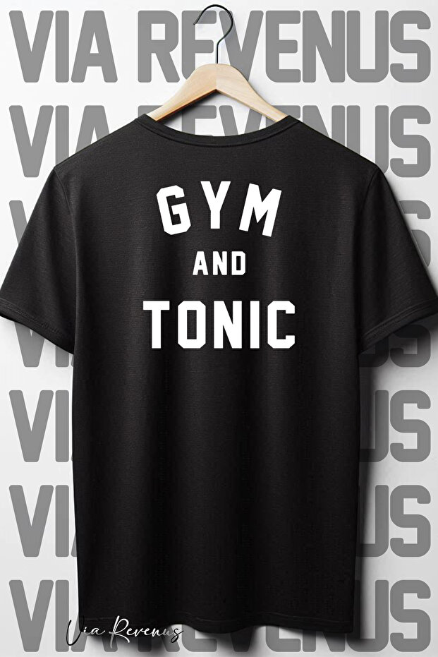Gym and Tonic Back Printed Black Oversized t-shirt