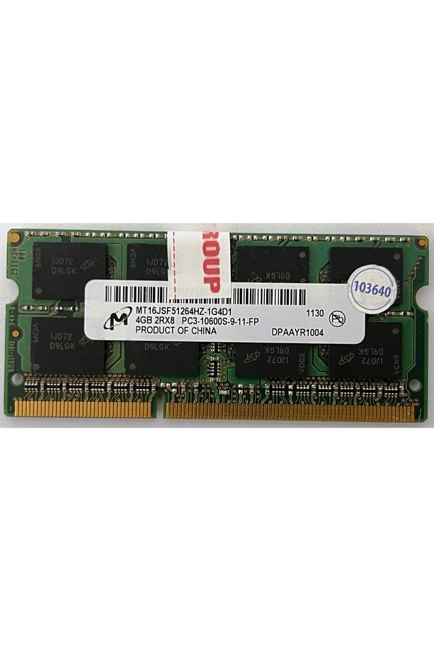 MT16JSF51264HZ-1G4D1 4 GB DDR3 1333 MHz CL9 Notebook Ram - 1