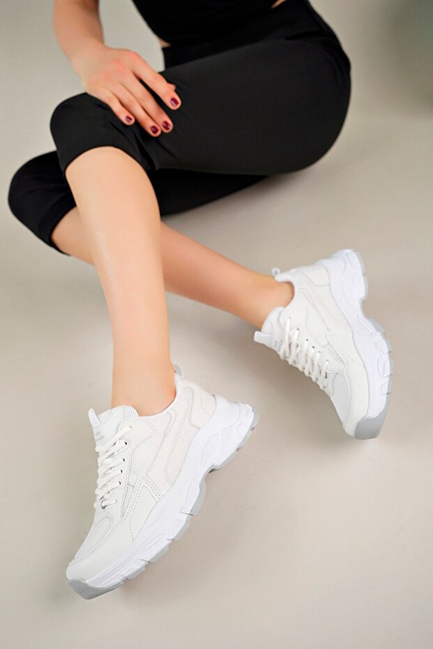 Kadın Beyaz Sneakers - 1