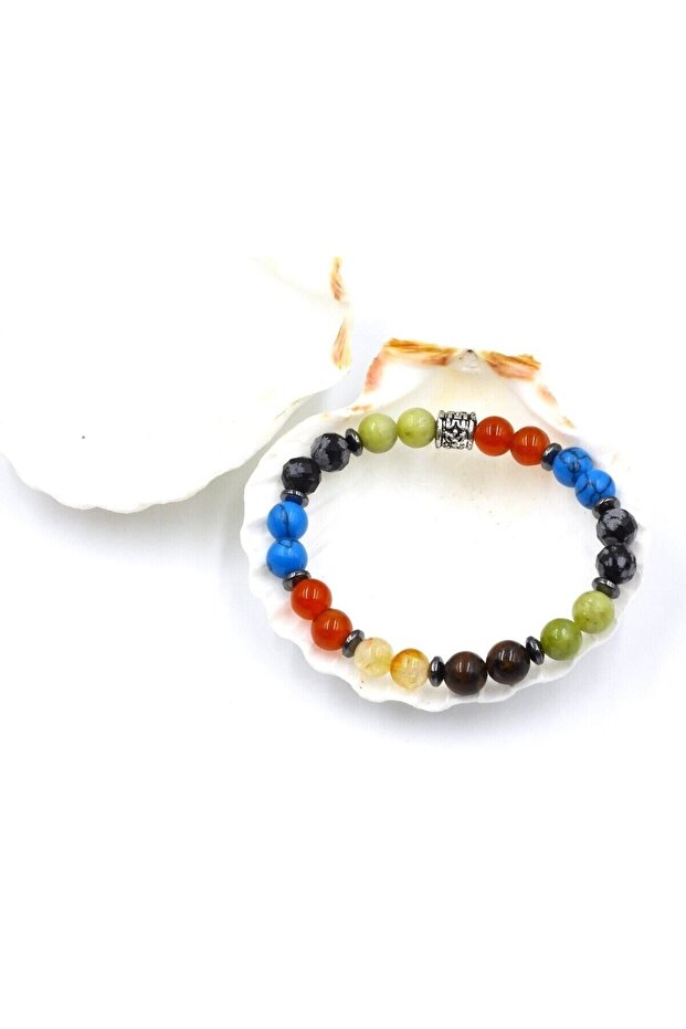 Virgo (Male) Natural Stone Zodiac Bracelet | Certified