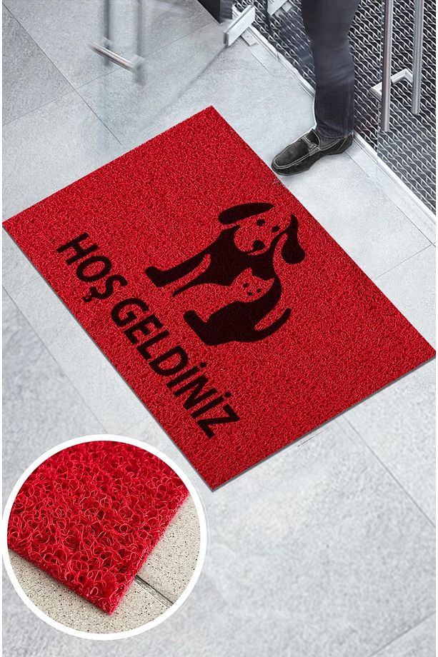 Köpek Logolu Veteriner Petshop Kıvırcık Paspas - 1