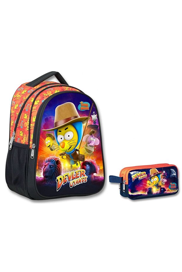 King Şakir Giants Awakened Boys' Elementary School Bag and Pencil Case Set