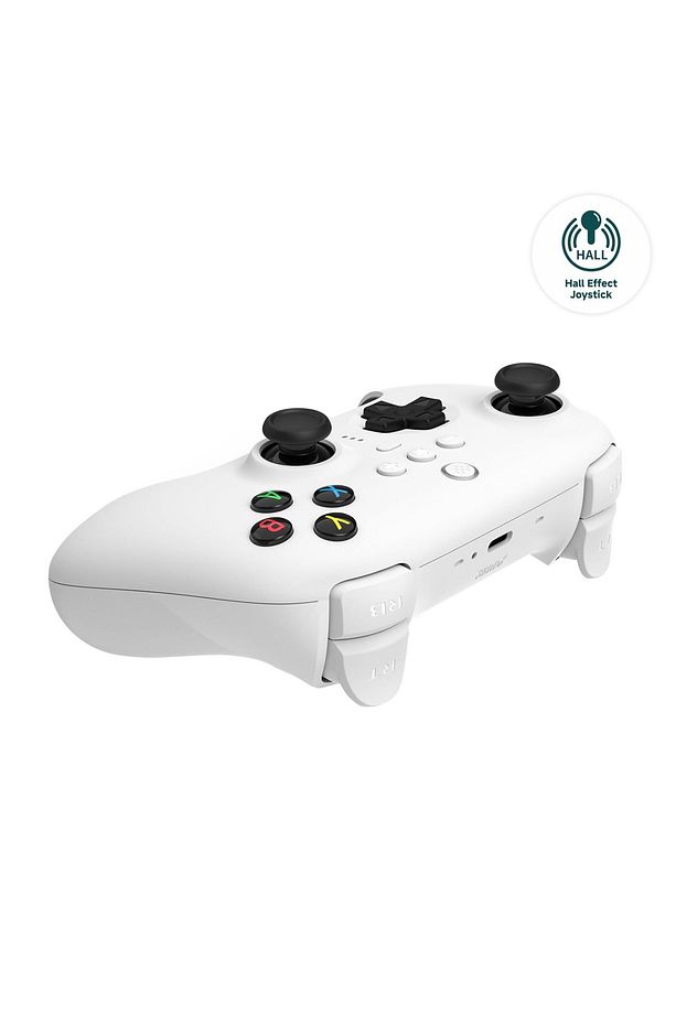 Ultimate Hall Effect 2.4G Controller ve Şarj Dock - Beyaz Windows, Android PC Ipad Uyumlu - 4