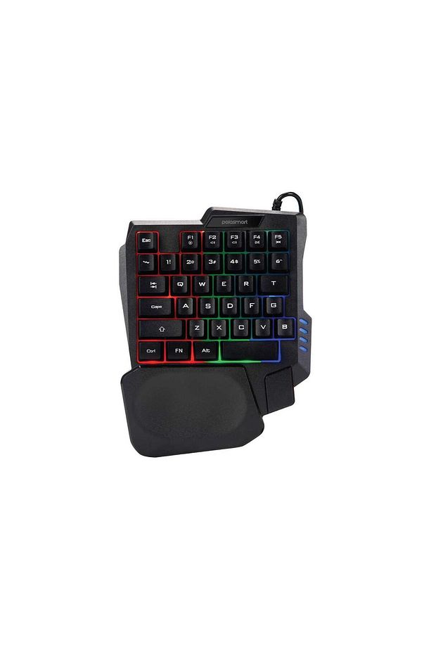 PGS202 Kablolu Rainbow Led Aydınlatma Ergonomik Mini Gaming Oyuncu Klavye Siyah - 1