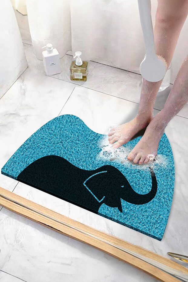 Filli Bath Mat, Non-Slip Mat, Water Absorbent, Wet Floor Shower Cabin Mat, Curly Mat, 40x60 cm