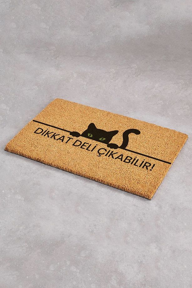 Dikkat Deli Çıkabilir Komik Paspas Kapı Önü Paspası Koko Paspas Kapı Paspası Dış Kapı Paspası - 1