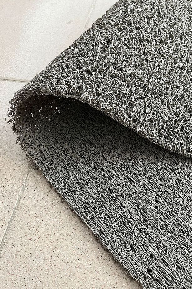 E Logolu Eczane Paspası Gri Kıvırcık Paspas Iş Yeri Paspası Apartman Giriş Paspası Su Emici - 5