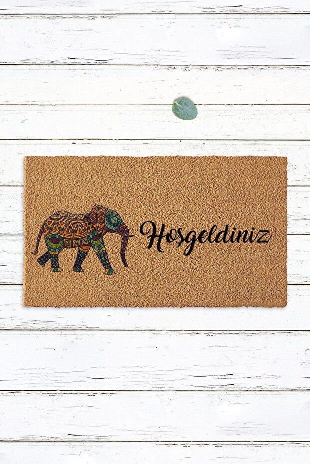 Welcome Doormat with Elephant Home Decoration Entrance Mat Door Front Mat Koko Mat Bristle Mat 40x70