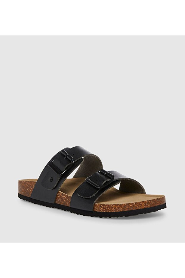 Black Multicolor Women's Flat Sandals Sandals
