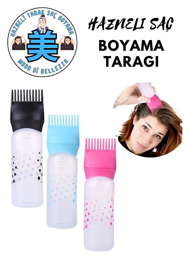 Hair Coloring Bottle With Combs Hair Care Oil Practice Comb Hair Dip Dye Practice Bottle