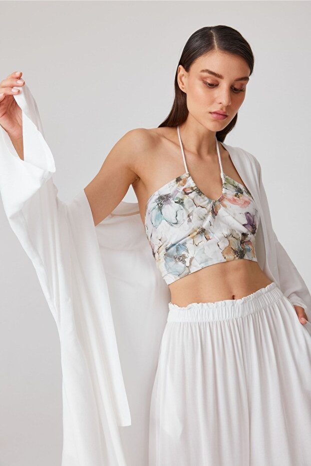 BİTKİSEL İPEK ÇİÇEKLİ CROP - 3