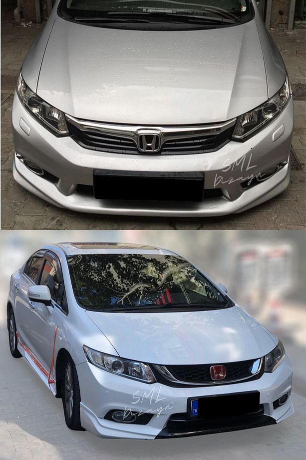 Honda Civic Fb7 (2012-2016) Modulo Ön Ek (PLASTİK) Boyasız Civic Fb7 Ön-karlık-ek-bodykit-lip - 6