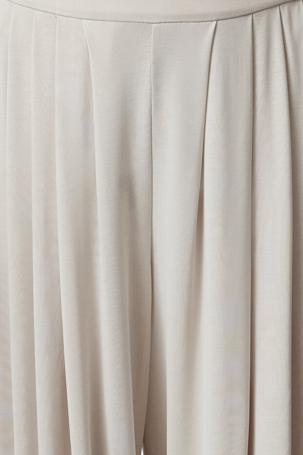 Taş Pilili Wide Leg/Rahat Kesim Esnek Modal Örme Pantolon TWOAW25PL00073 - 3