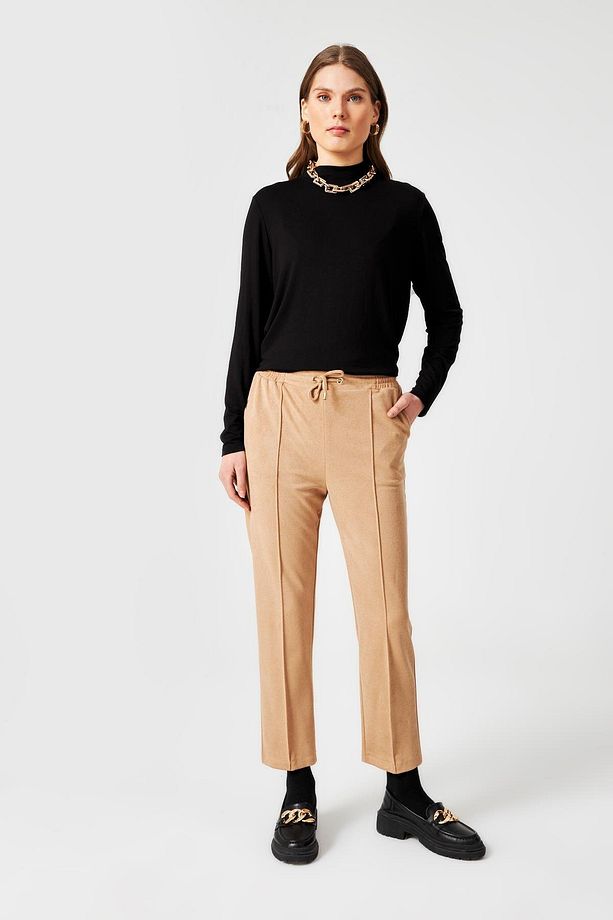 Süet Görünümlü Bej Pantolon P-0167 - 5