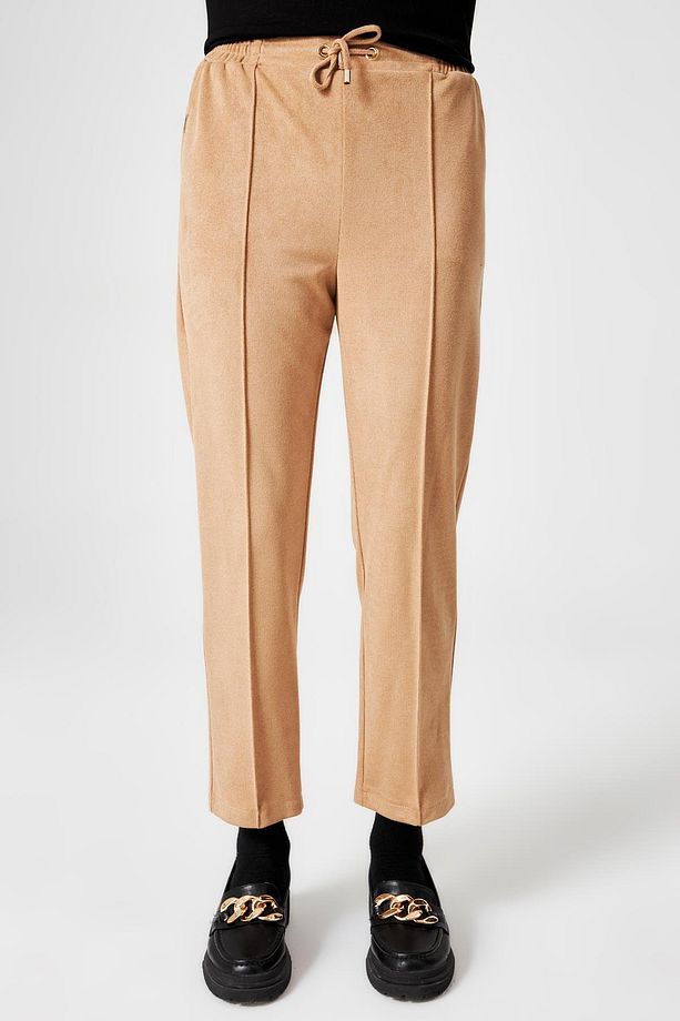 Süet Görünümlü Bej Pantolon P-0167 - 2