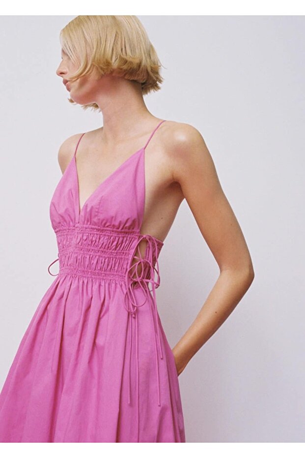 Brâu lateral, rochie din bumbac - 7