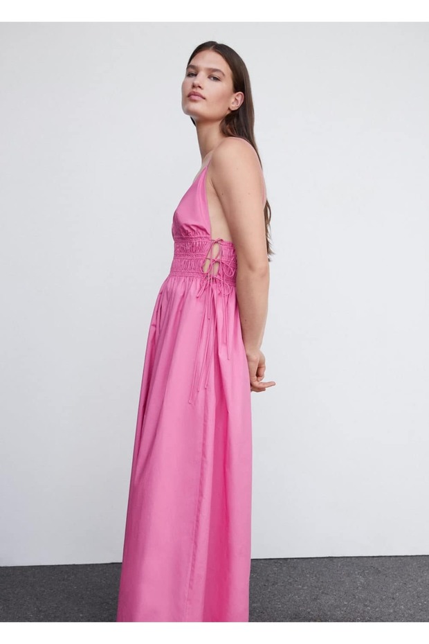 Brâu lateral, rochie din bumbac - 5