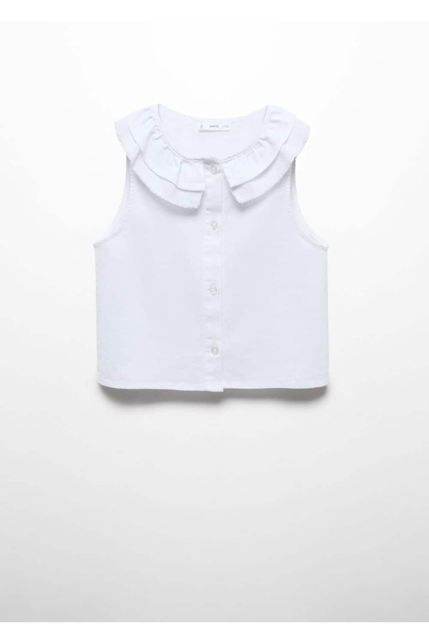 Linen Blend Button Blouse - 3